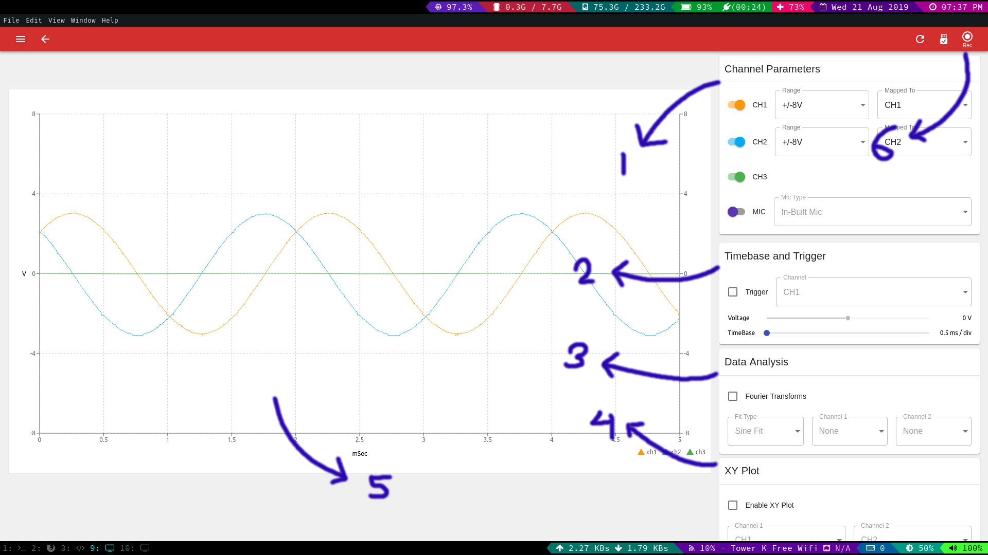 PSLab Desk Oscilloscope